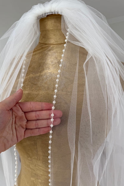 Voal pentru mireasă ELEVE cu dantelă 2,5 x 3 m Ivory